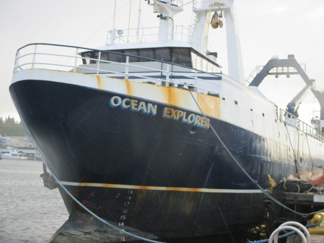 F/V Ocean Explorer, Alaska Bering Sea & Aleutian Islands, Trawler Catch Processor, Sitting in Ballard Ship Canal Welcome Home