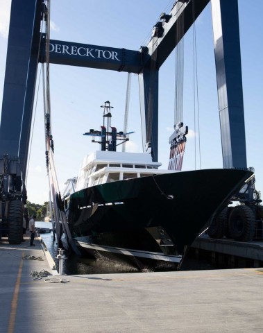 Re-launch-of-the-150ft-Feadship-charter-yacht-HIGHLANDER-ex-The-Highlander-at-Derecktor-Florida