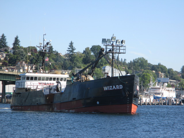 1. Wizard, in the Seattle Ship Canal Sunset Dinner Time on the Water - Passing Salty Dog Floating Acres