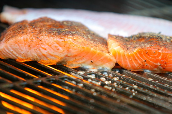 Salmon on barbecue