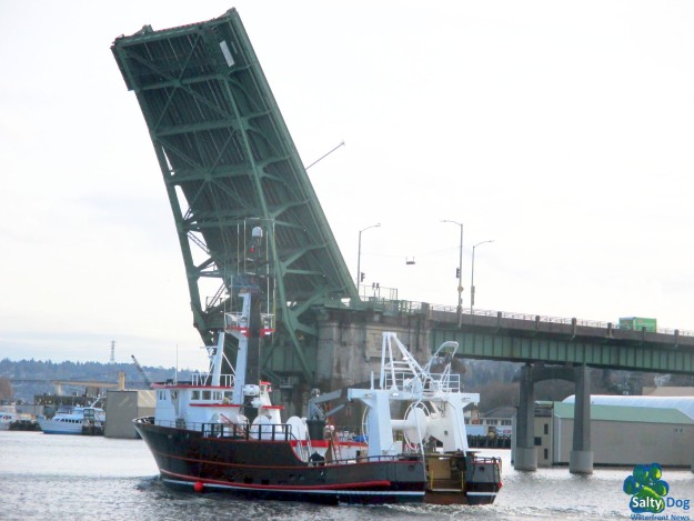 Icicle Seafoods, F/V Patricia L, Bridge Lift Ship Canal Commercial Marine Traffic