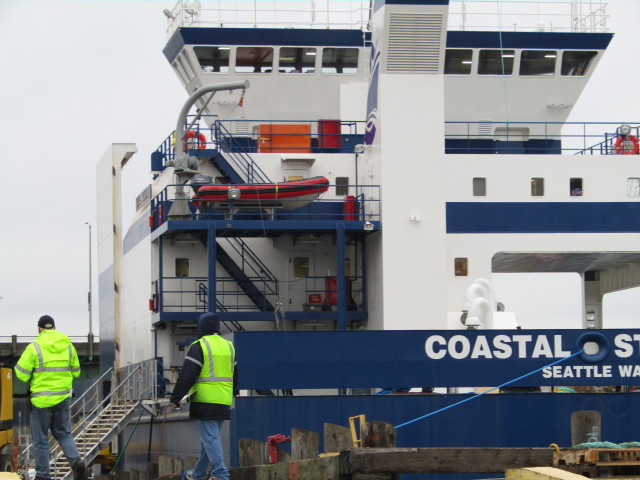 Coastal Standard, New Ship for Coastal Transportation, Ship Canal east side of the Bridge, PNW