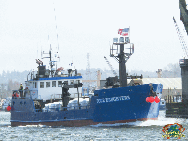 F/V Four Daughters, Trident Seafoods Tender, 100 ft. Summer AK Salmon Tender