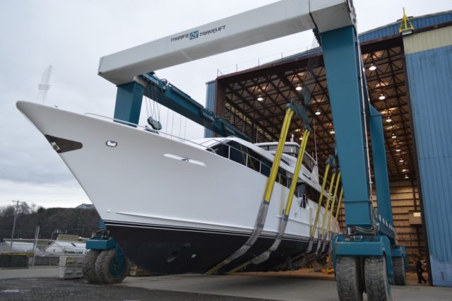 Platypus Marine Shipyard, PNW Superyacht Launch Underway, Deep Water Shipyard