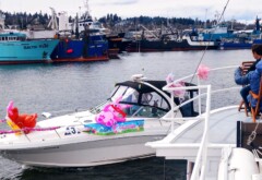 Seattle Easter Boat Parade, Lake Union to Ballard Locks, Ends at Fishermen's Terminal, HAPPY EASTER, Photography By: Salty Dog Boating News, Salty Dog Maritime Marketing, PNW, Yachts, Fishing, Working Boats, Go Boating!
